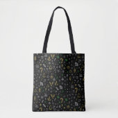 Black bag with Christmas illustration pattern  Draagtas (Voorkant)