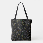 Black bag with Christmas illustration pattern  Draagtas (Achterkant)