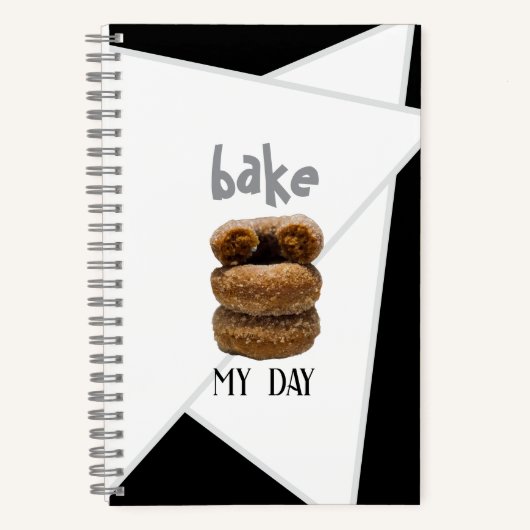 Black Bake My Day Spiral Notitieboek (Voorkant)