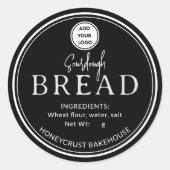 Black Bakery Sourdough Bread Add logo Sticker (Devant)