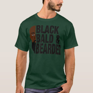 Black Bald en Bearded Face Funny Fathers Day T-shirt