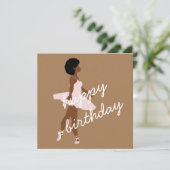 Black ballerina afro danseuse de ballet carte d'an (Debout devant)