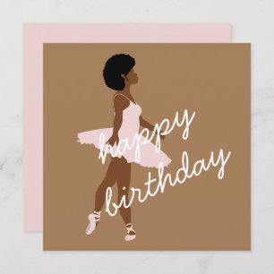 Black ballerina afro danseuse de ballet carte d'an