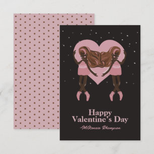 Black Ballerina Ballet Dance Valentijnsdag Notitiekaartje