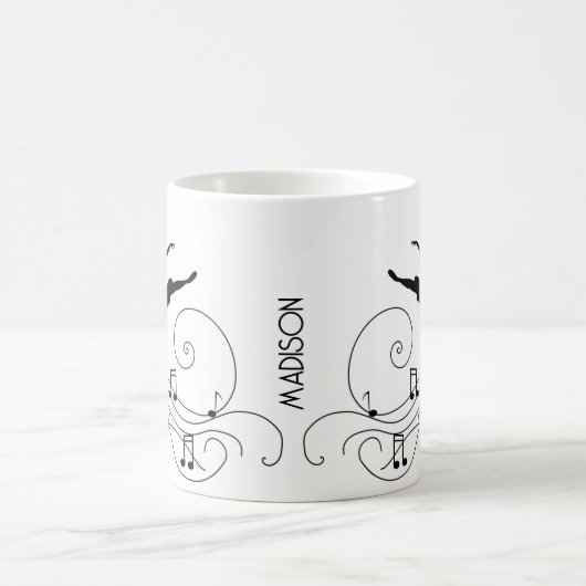 Black Ballerina & Music Notes Café Mug (Centre)