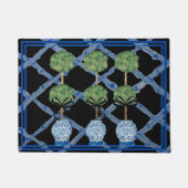 Black Bamboo Chinoiserie Ginger Jar Doormat Rug Deurmat (Voorkant)