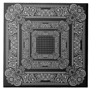 Black Bandanarama Two Bandana Tegeltje