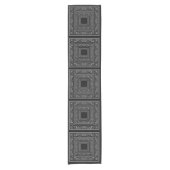Black Bandanrama Boho Short Table Runner Korte Tafelloper (Voorkant)