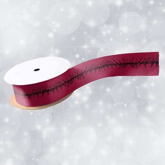 Black Barbed Branches on Blood Red Halloween Lint