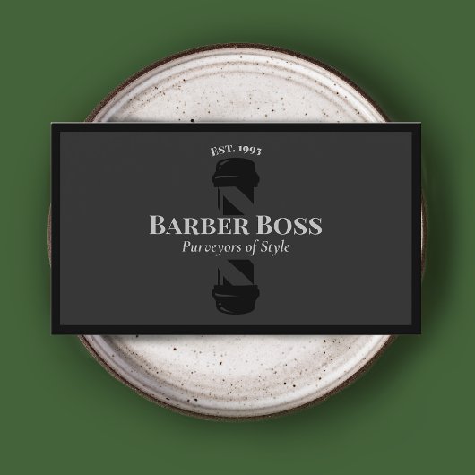 Black Barber Pole Barbershop Visitekaartje