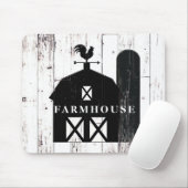 Black Barn White Wood Rustic Farmhouse Land Muismat (Met muis)