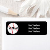 Black Baseball Team Étiquettes de adresse de fête  (En situation)