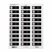 Black Baseball Team Étiquettes de adresse de fête  (Feuille entière)