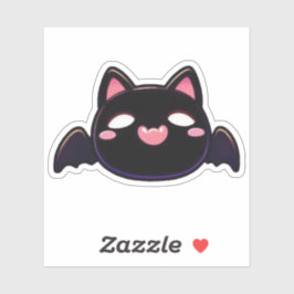 Black Bat Cat - Kawaii Flying Kitten Sticker
