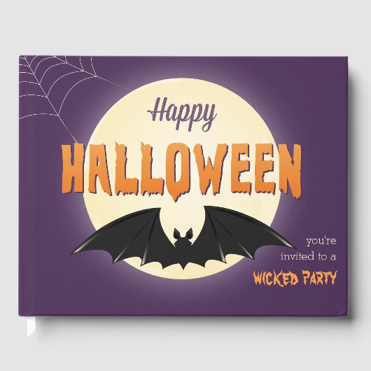 Black Bat Happy Halloween Gastenboek (Voorkant)
