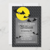 Black Bat Spooky Halloween Birthday Party Invite Kaart (Voorkant)