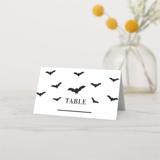 Black Bats & White Cute Halloween Party Chic (Voorkant)