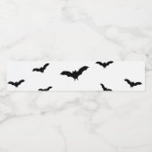 Black Bats & White Cute Halloween Party Chic Waterfles Etiket (Enkel label)