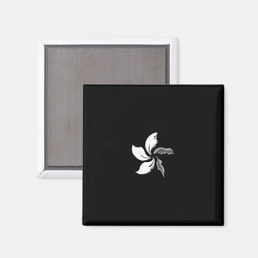 Black Bauhinia Wilted Petals Flag Hong Kong Magneet (Voorkant / Achterkant)