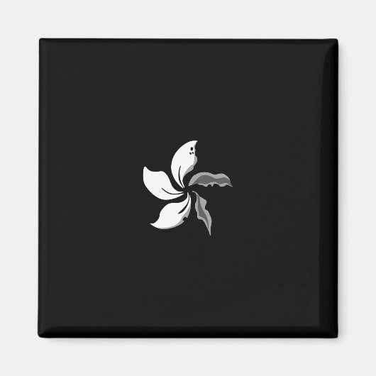 Black Bauhinia Wilted Petals Flag Hong Kong Magneet (Voorkant)
