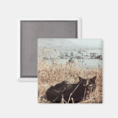 Black Beach Kat Magneet (Voorkant / Achterkant)