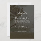 Black Beach Soirée Mariage Palm Trees Invitation (Devant)