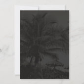 Black Beach Soirée Mariage Palm Trees Invitation (Dos)