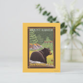Black Bear in Forest - Mount Rainier, Washington Briefkaart (Staand voorkant)