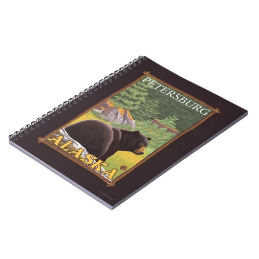 Black Bear in Forest - Petersburg, Alaska Notitieboek (Linkerzijde)