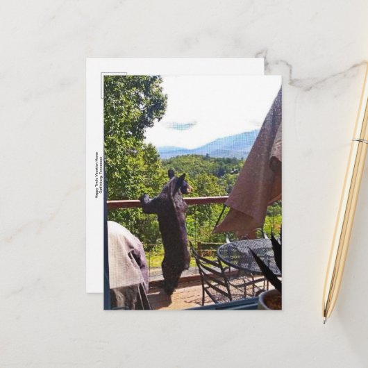 Black Bear Jouissant de vues dans Gatlinburg carte (Devant/Arrière en situation)