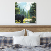Black Bear Nature Canvas Afdruk (Insitu (Slaapkamer))