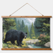 Black Bear Nature  Hangend Wandkleed (Voorkant)