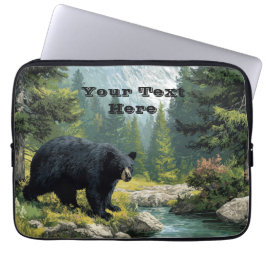 Black Bear Nature  Laptop Sleeve