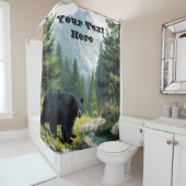 Black Bear Nature Shower Curtain Douchegordijn (In situ)