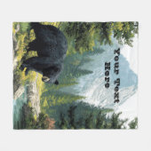 Black Bear Nature Throw Blanket Fleece Deken (Voorkant (Horizontaal))