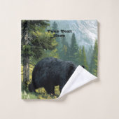 Black Bear Nature Towel Set Personalize It  (Gant de toilette)