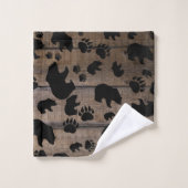 Black Bear Paws Bad Handdoek (Wasdoekje)