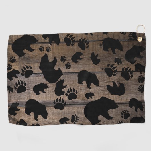 Black Bear Paws Golfhanddoek (Horizontaal)