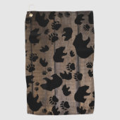 Black Bear Paws Golfhanddoek (Voorkant)