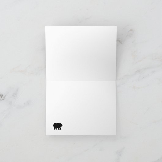 Black Bear Rustic Card Taille de la carte de voeux (Intérieur)