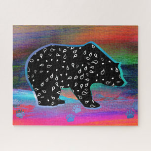 Black Bear Spirit Northern Light Kleuren Legpuzzel