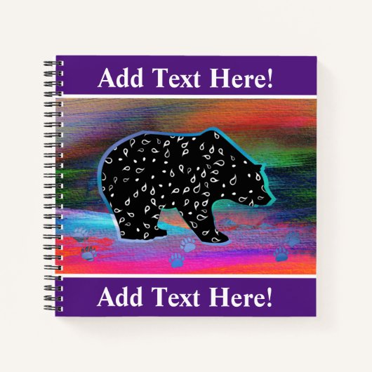 Black Bear Spirit Northern Lights Carnet (Devant)