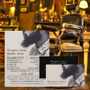 Black Beard Model, Mannen Barbres Adverteren Flyer