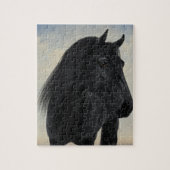 Black Beauty - Black Friesian Horse Portret Legpuzzel (Verticaal)