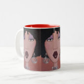 "Black Beauty Diva" Tweekleurige Koffiemok (Voorkant links)