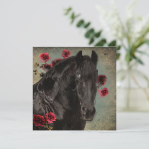 Black Beauty Friesian Horse - Carte de voeux