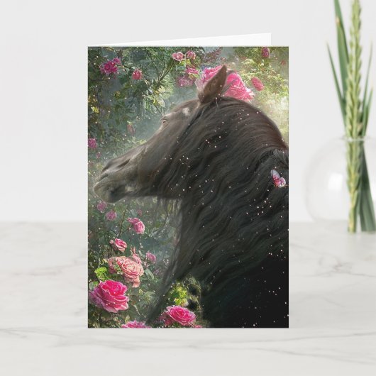 Black Beauty Friesian Horse - Carte de voeux (Devant)