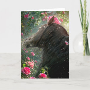 Black Beauty Friesian Horse - Carte de voeux