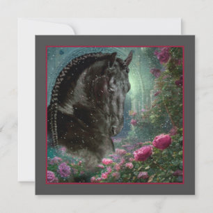 Black Beauty Friesian Horse - Carte de voeux