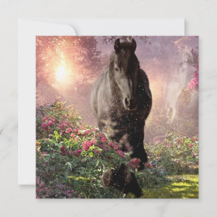 Black Beauty Friesian Horse - Carte de voeux